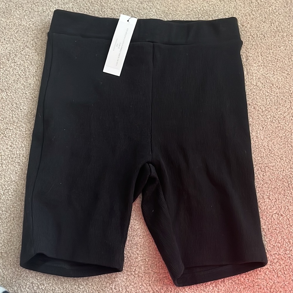 Vici effortless cotton ribbed biker shorts